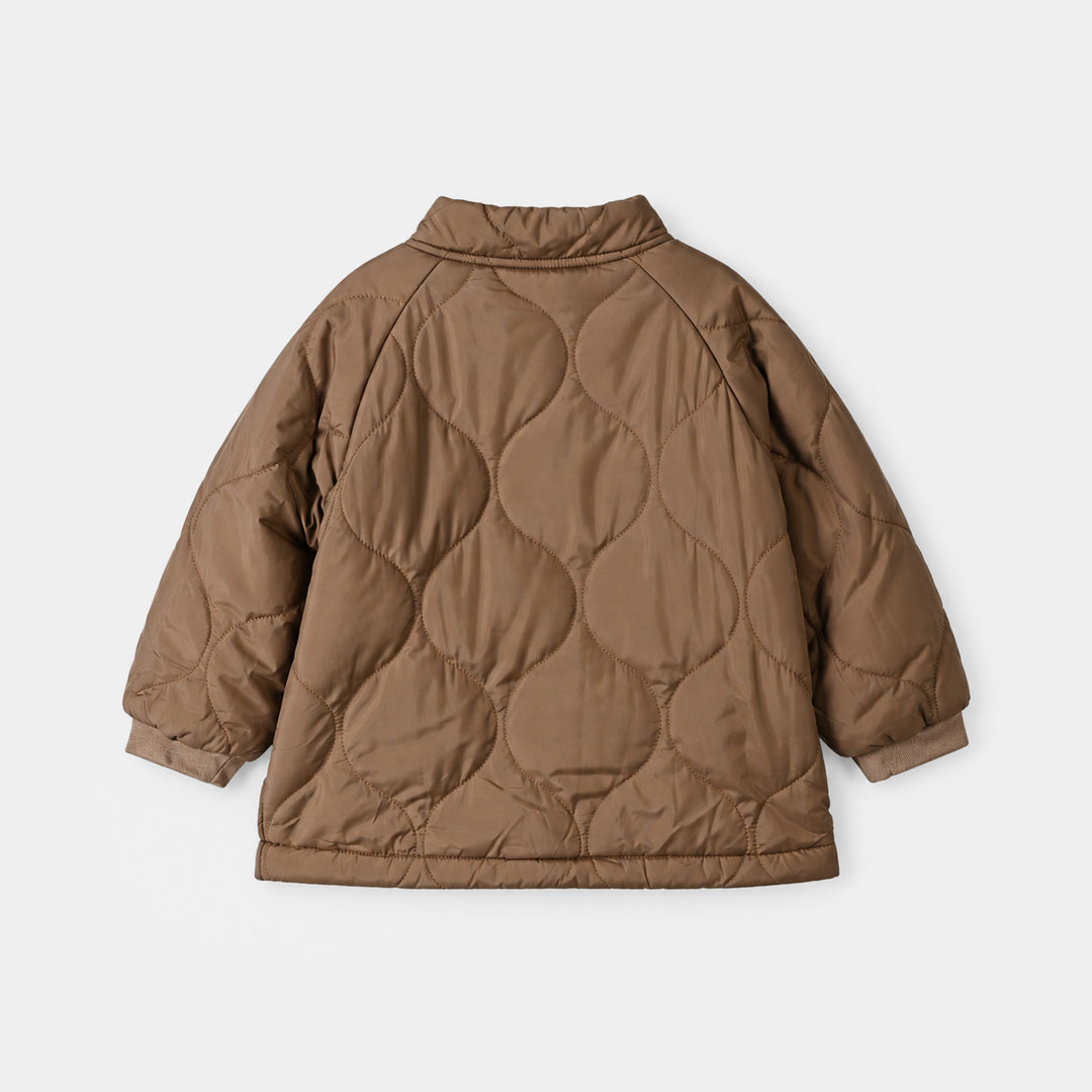 Infant Boys Polyester Quilted Suit-BROWN
