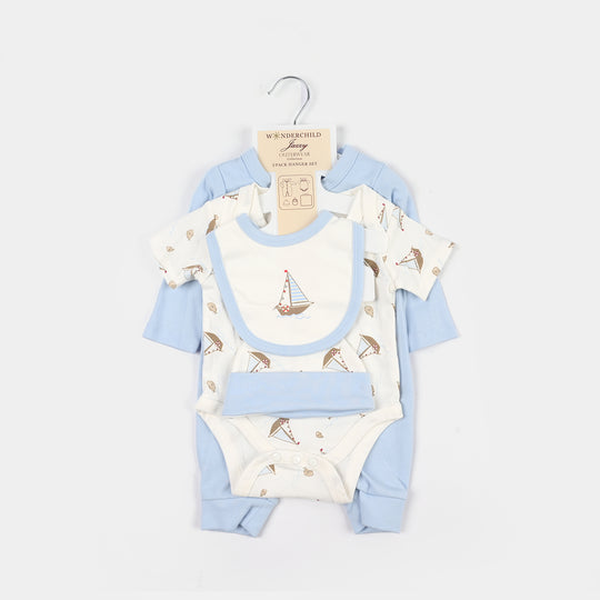Infant Boys Jersey/Terry 5Pc Gift Set 287-062-BLUE