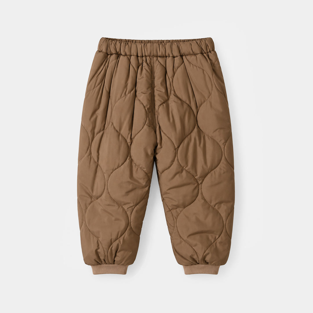 Infant Boys Polyester Quilted Suit-BROWN