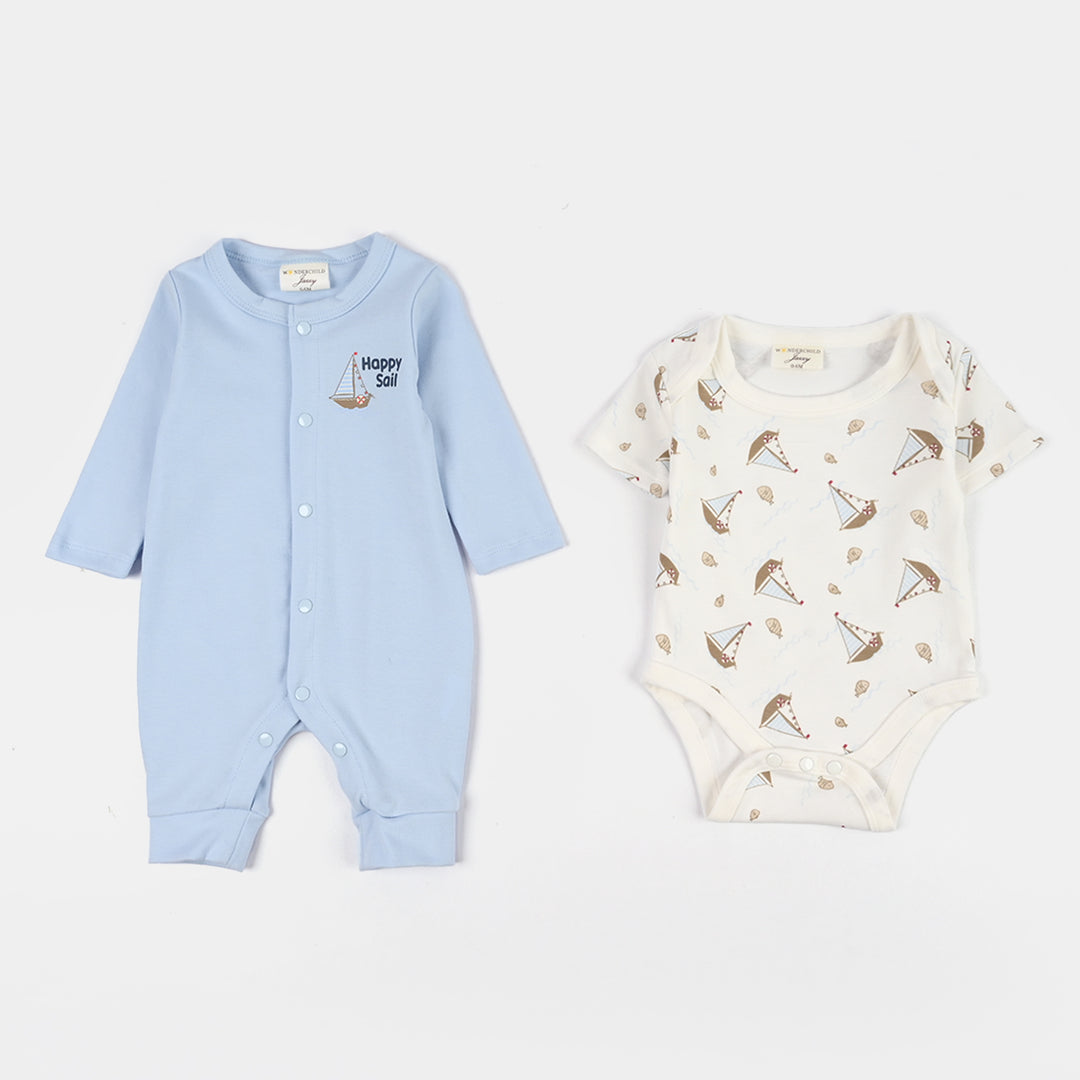 Infant Boys Jersey/Terry 5Pc Gift Set 287-062-BLUE