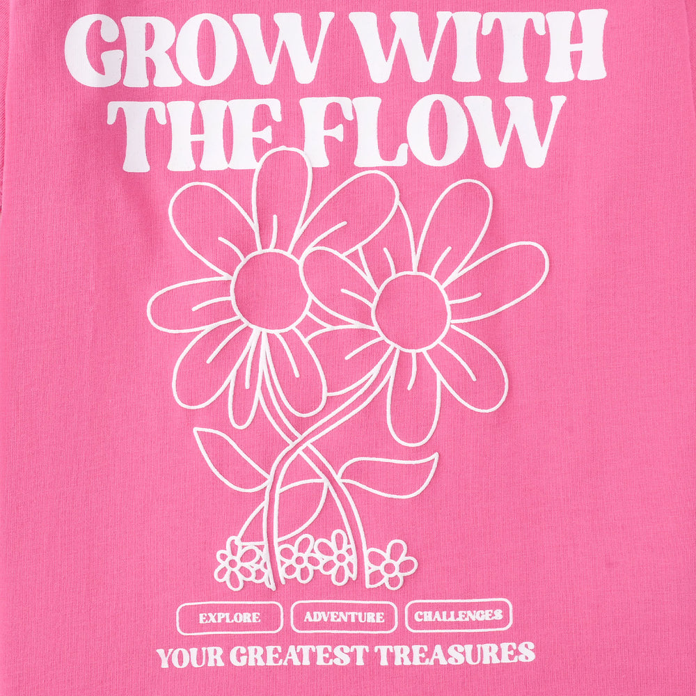 Girls Jersey/Terry T-Shirt - Hot Pink