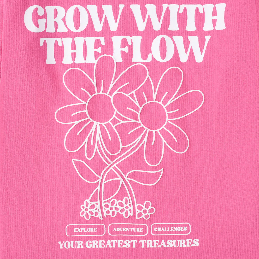 Girls Jersey/Terry T-Shirt - Hot Pink