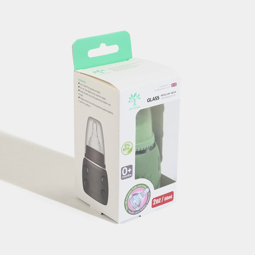 Minitree Newborn Baby Glass Feeder with Silicone Cover | 60Ml