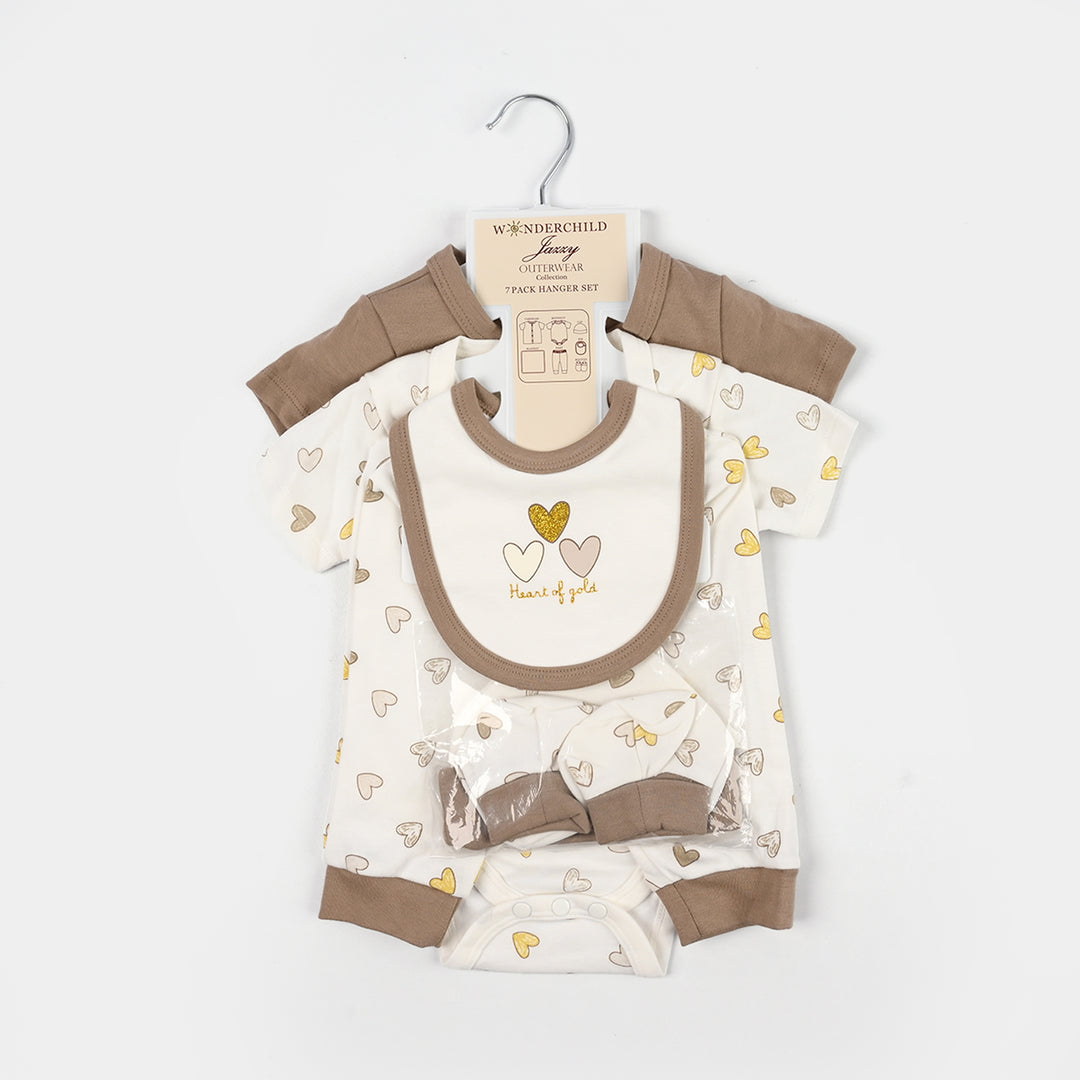 Infant Girls Jersey Terry 7Pc Gift - Brown
