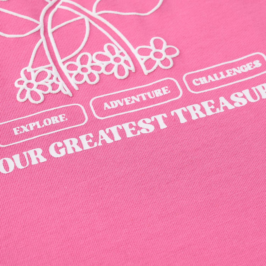 Girls Jersey/Terry T-Shirt - Hot Pink