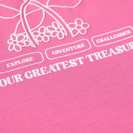 Girls Jersey/Terry T-Shirt - Hot Pink