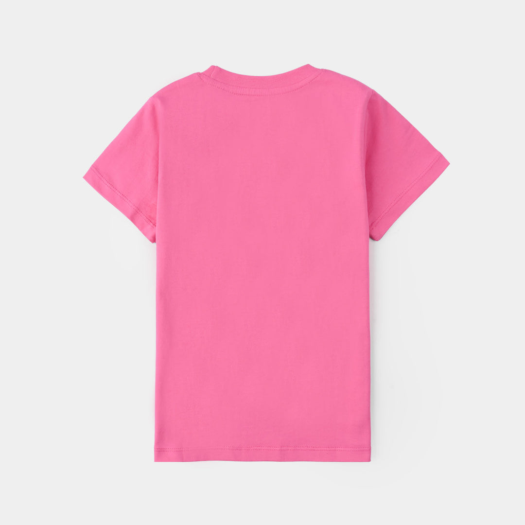 Girls Jersey/Terry T-Shirt - Hot Pink