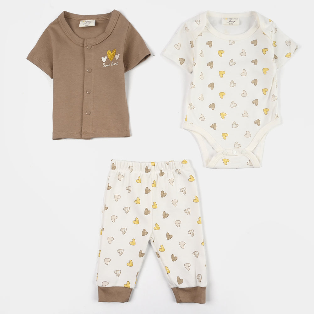 Infant Girls Jersey/Terry 7Pc Gift Set 287-084-BROWN