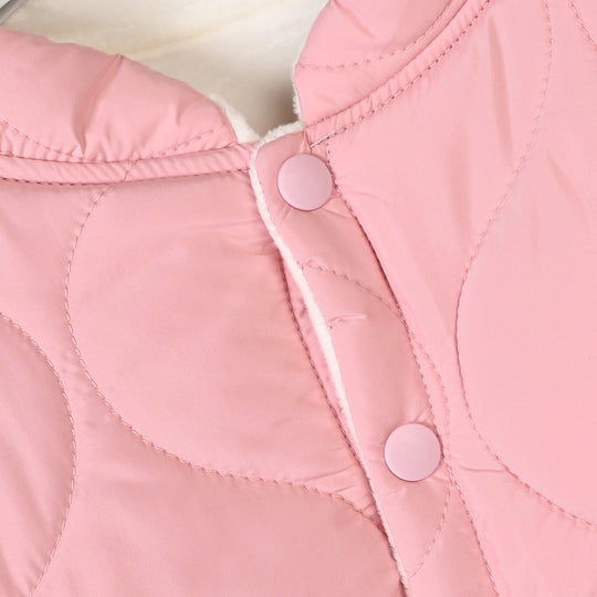 Infant Girls Polyester Quilted Suit-Pink