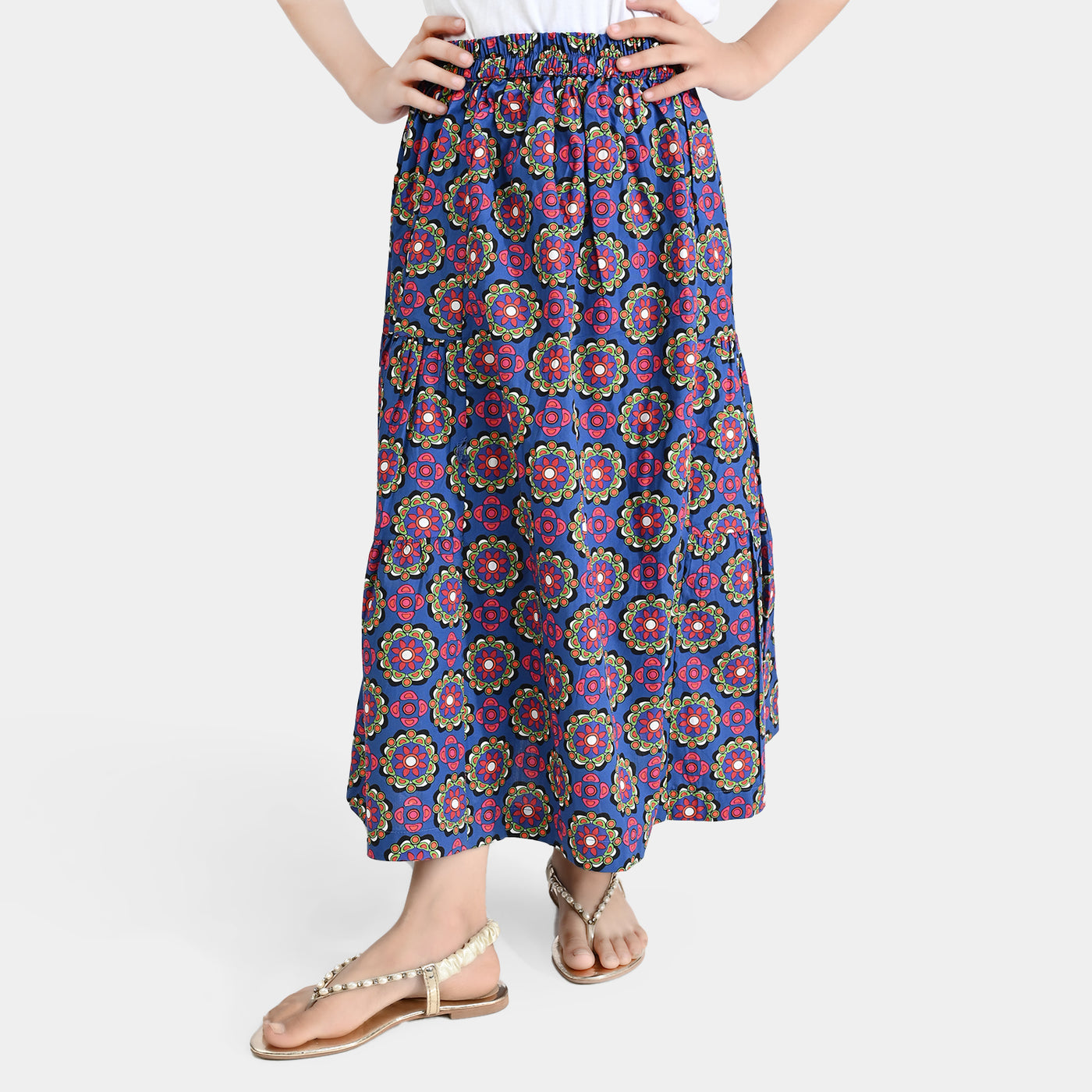 Girls Cotton Poplin Long Skirt Lantana-Multi