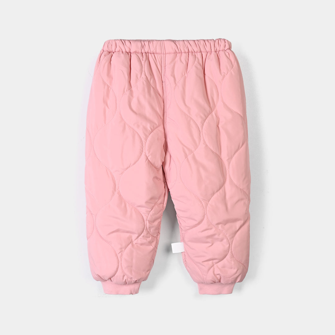 Infant Girls Polyester Quilted Suit-Pink