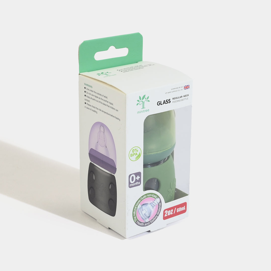 Minitree Newborn Baby Glass Feeder with Silicone Cover | 60Ml