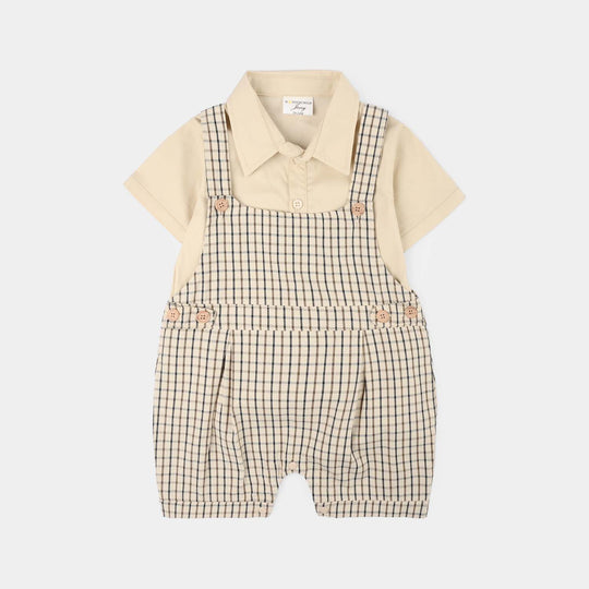 Infant Boys Jersey/Terry 2Pc Suit 294-018 E-C-BEIGE