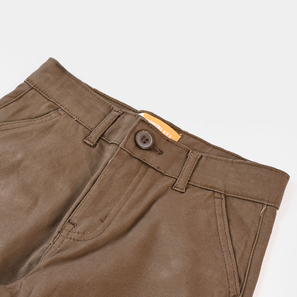 Boys Cotton Pant Basic - Brown