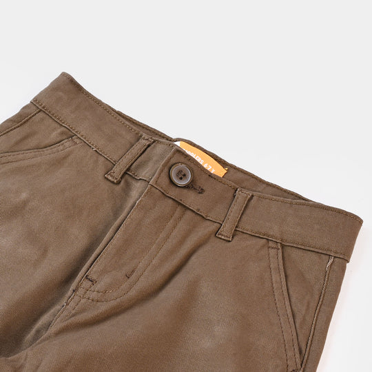 Boys Cotton Pant Basic - Brown