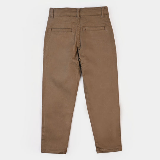 Boys Cotton Pant Basic - Brown