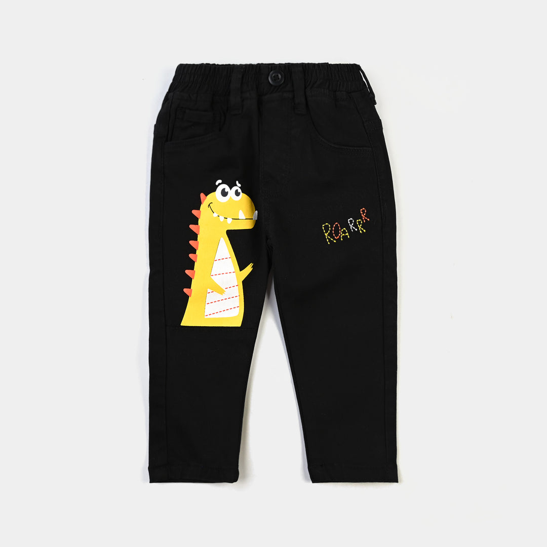 Infant Boys Twill Pant Dino - BLACK