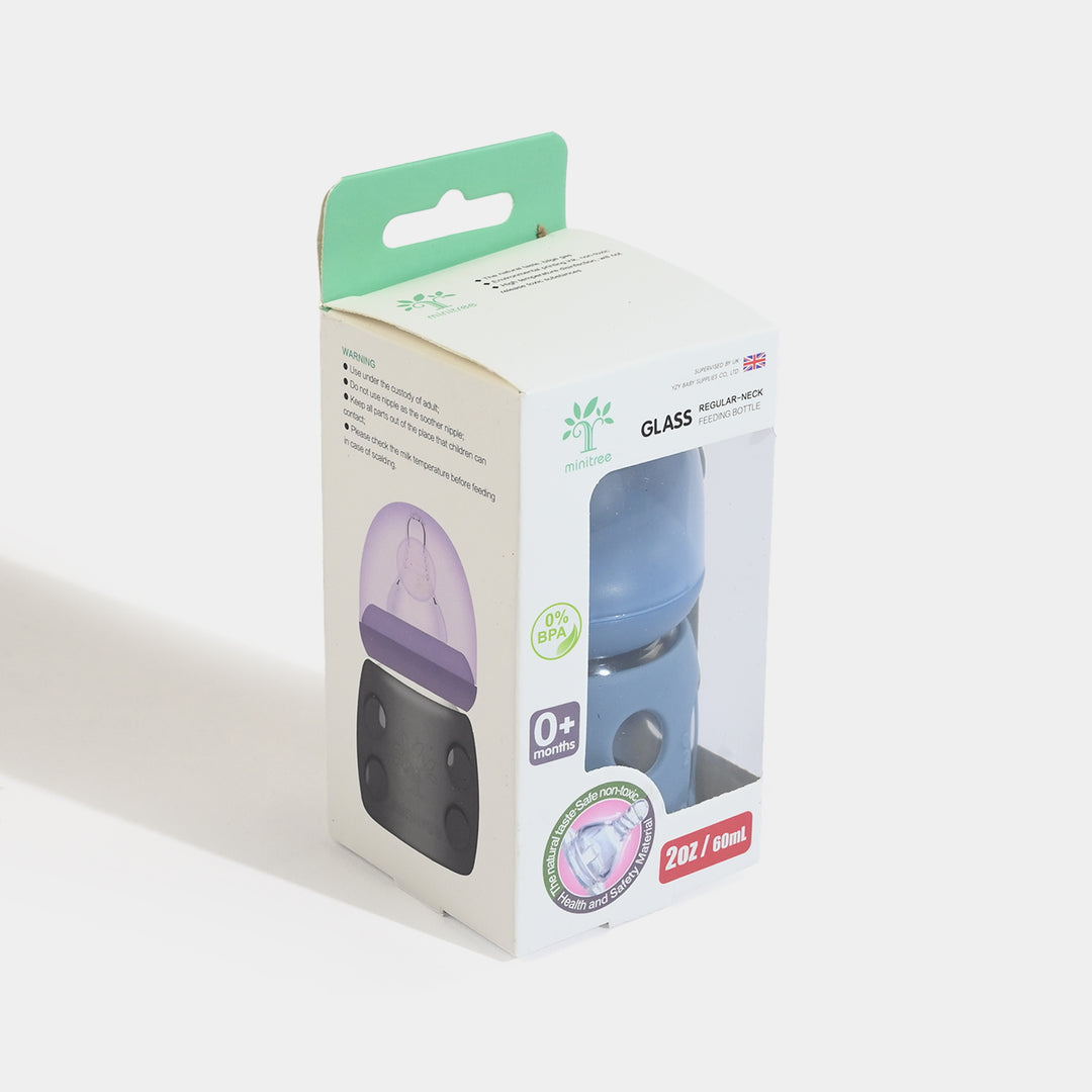 Minitree Newborn Baby Glass Feeder with Silicone Cover | 60Ml