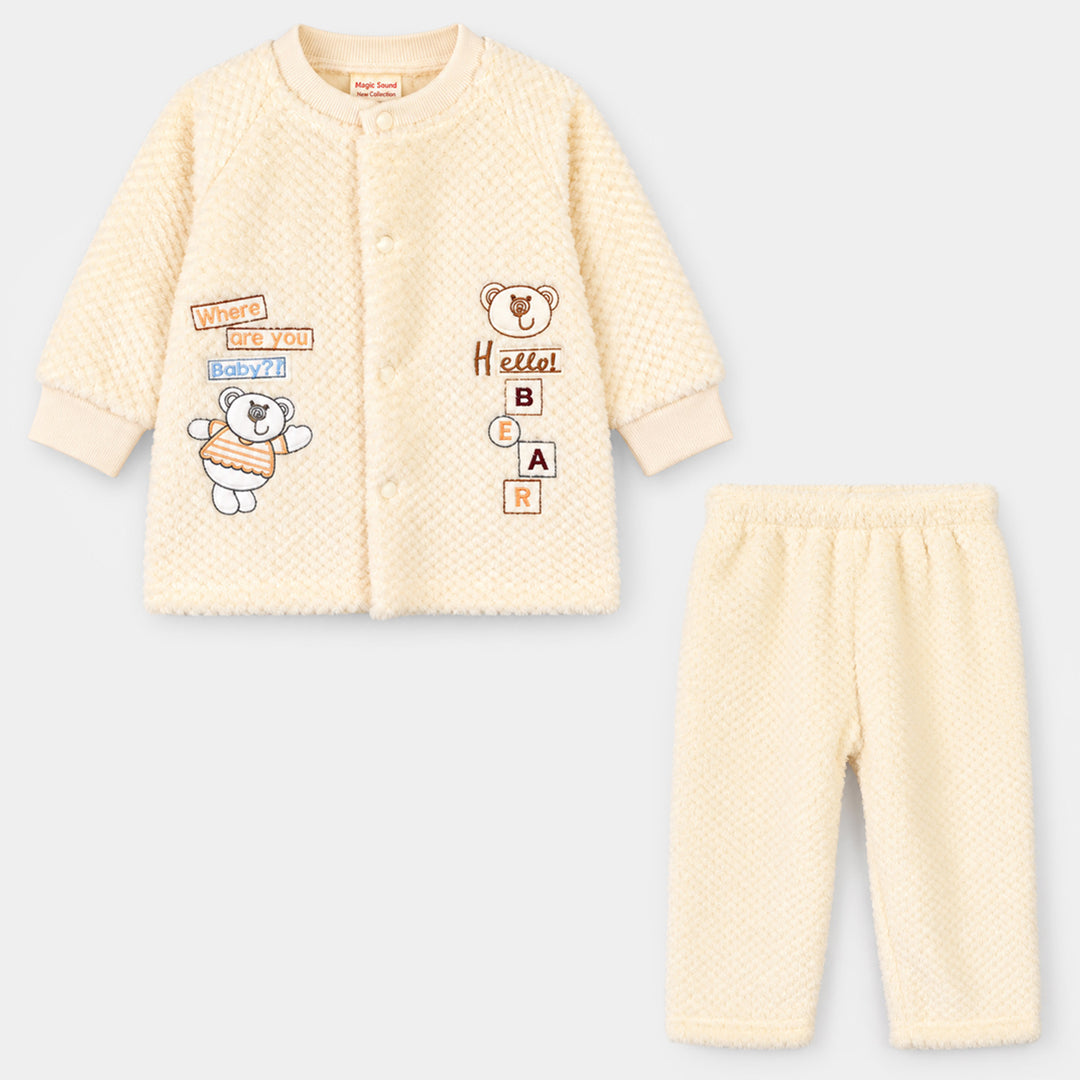 Infant Boys Faux Fur Knitted Suit FL239-2P-Yellow