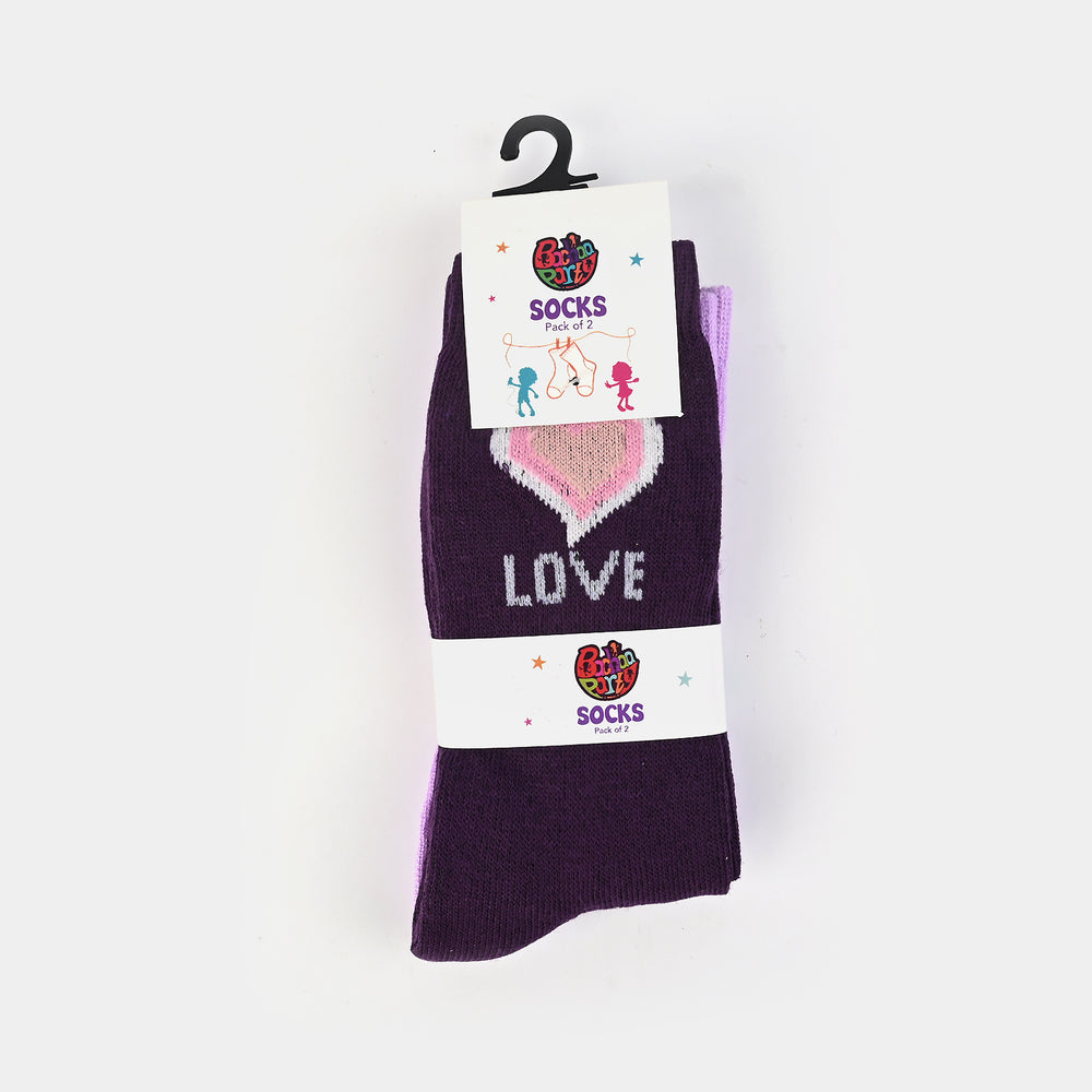 Girls Pack of 2 Socks Love-mIX