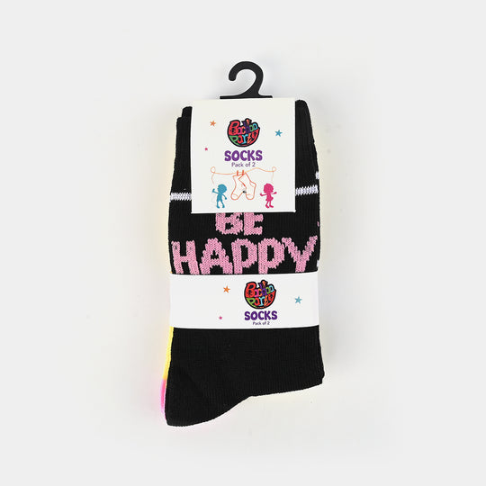 Girls Pack of 2 Socks Smiley-mIX