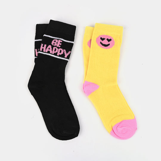 Girls Pack of 2 Socks Smiley-mIX