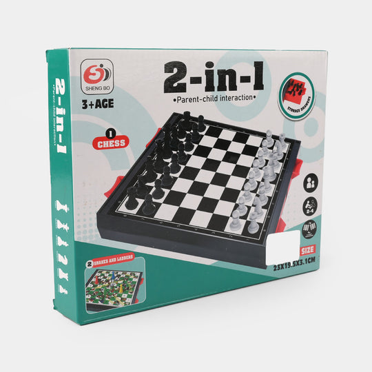 2-in-1 Chess & Snakes and Ladders Board Game Set