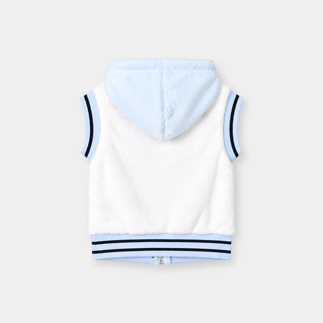 Infant Boys Faux Fur Knitted Suit SH154-3P-White.Blue
