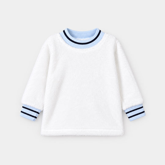 Infant Boys Faux Fur Knitted Suit SH154-3P-White.Blue