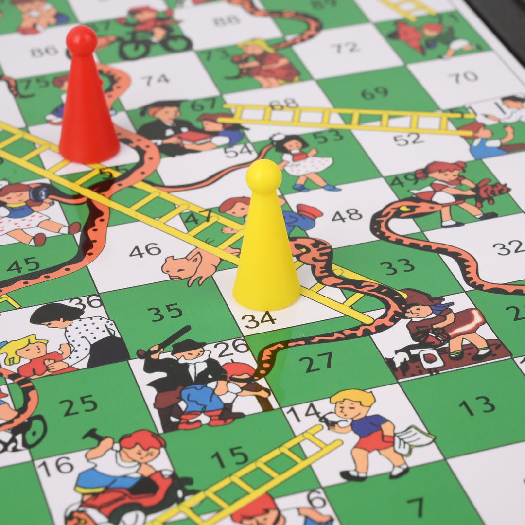 2-in-1 Chess & Snakes and Ladders Board Game Set