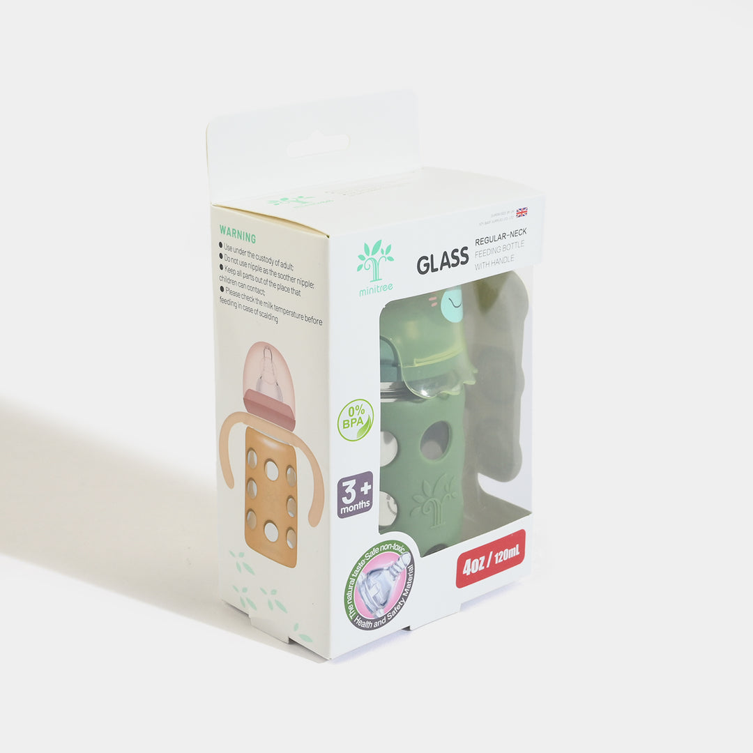 Minitree Newborn Baby Glass Feeder with Silicone Cover (120ml / 4oz)