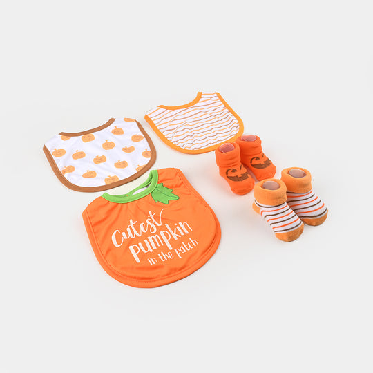 Rising Star 5Pcs Set Bib/Apron + Socks | Orange