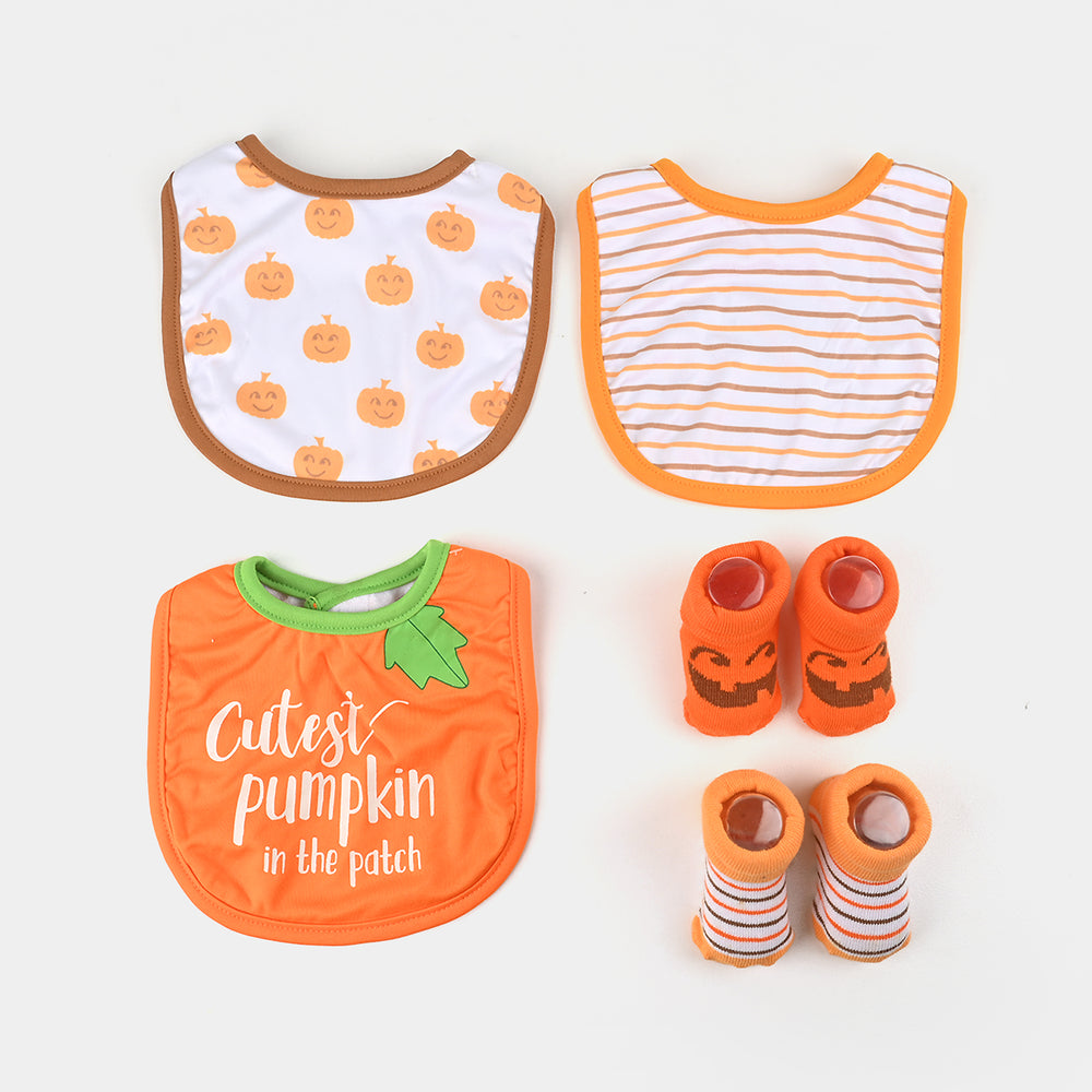 Rising Star 5Pcs Set Bib/Apron + Socks | Orange