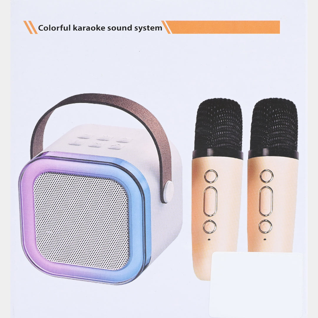 Mini Portable Karaoke Machine with Dual Wireless Microphones