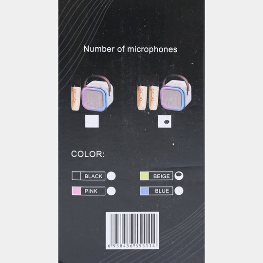 Mini Portable Karaoke Machine with Dual Wireless Microphones