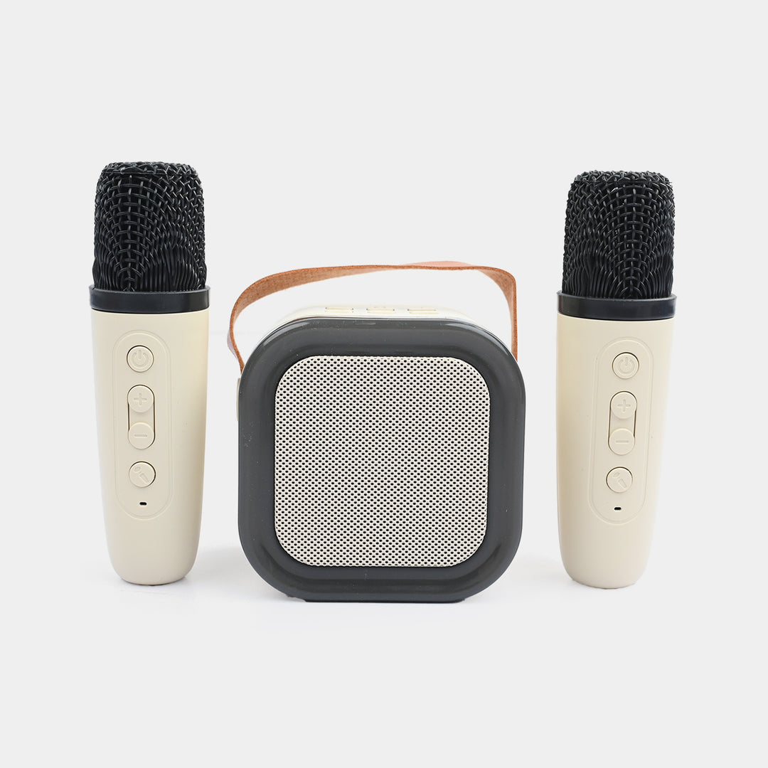 Mini Portable Karaoke Machine with Dual Wireless Microphones