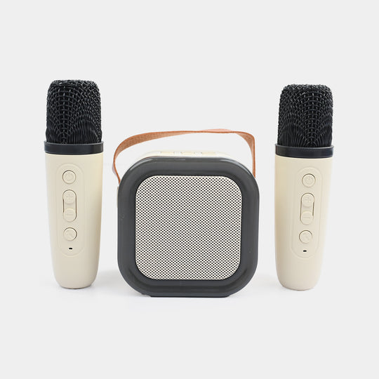 Mini Portable Karaoke Machine with Dual Wireless Microphones