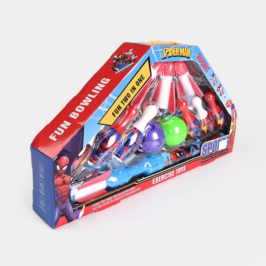 2-in-1 Fun Bowling & Air Rocket Launcher Set