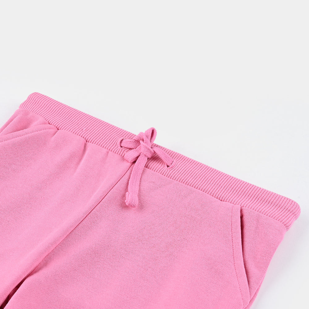 Girls Cotton Terry Pyjama Good Vibes-Sachet Pink