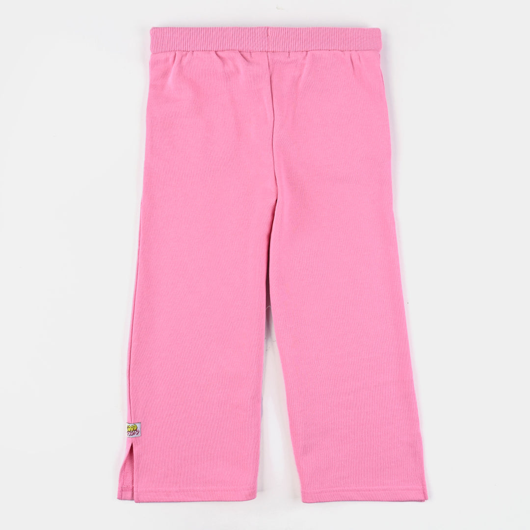 Girls Cotton Terry Pyjama Good Vibes-Sachet Pink