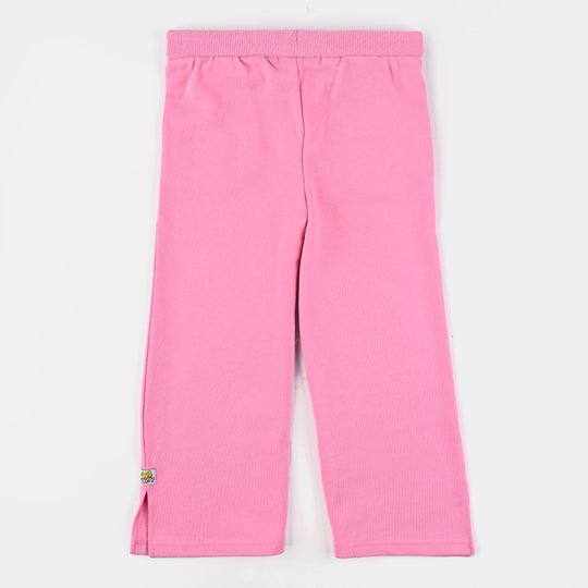 Girls Cotton Terry Pyjama Good Vibes-Sachet Pink