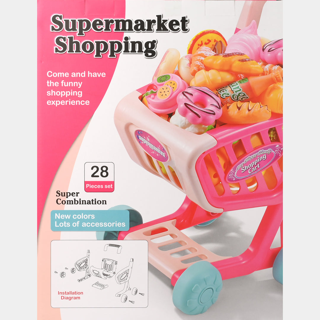 Supermarket Shopping Cart Play Set for Kids