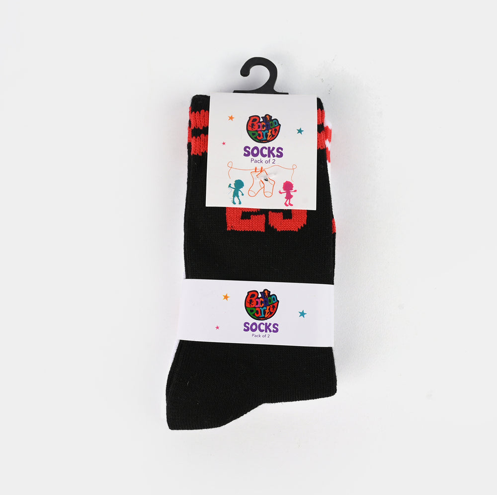 Boys Pack of 2 Socks NO.23-White/Black
