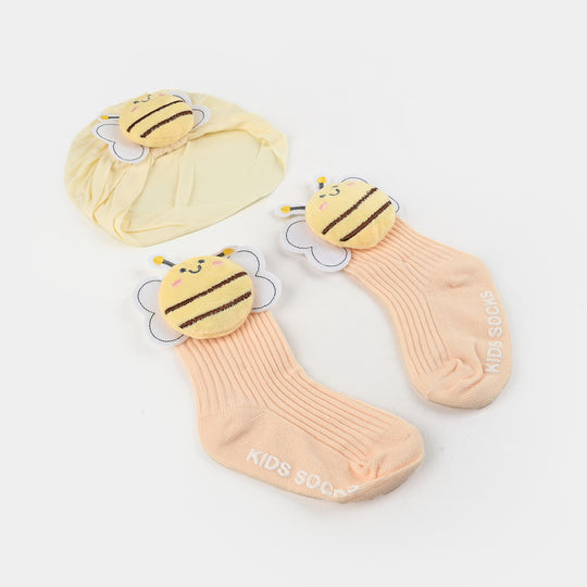 Baby Cap/Hat & Socks Set | 6-9M+