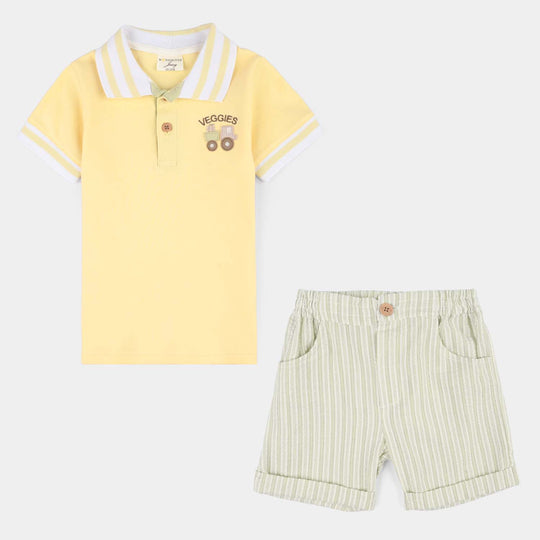 Infant Boys Jersey/Terry 2Pc Suit 287-028 E-C-GREEN