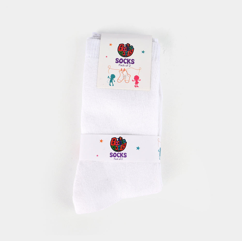 Girls Basic Pack of 2 Socks-White