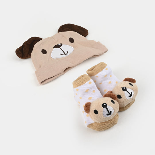 Baby Cap/Hat & Socks/Booties Set | 0-3M+