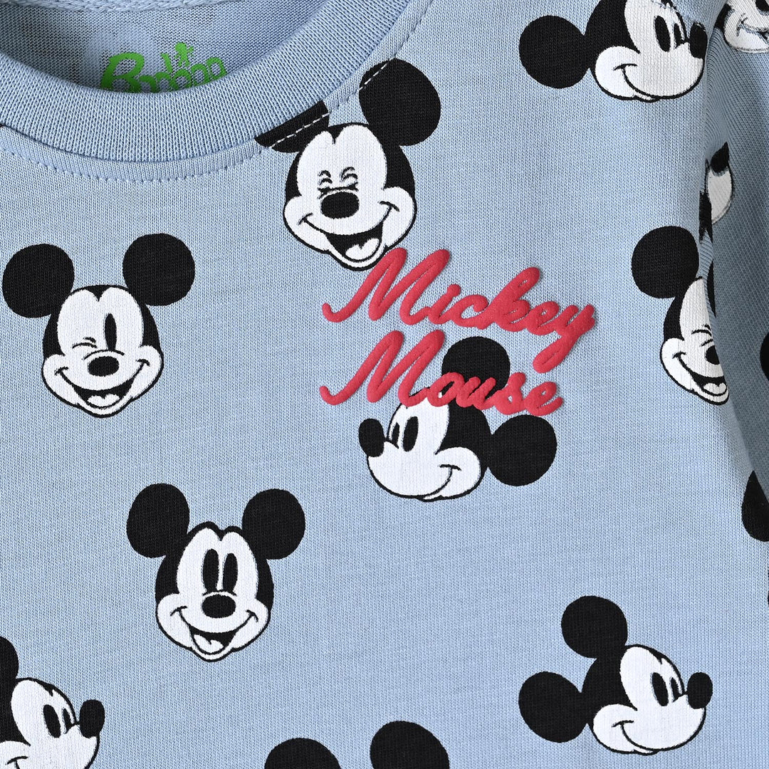 Infant Boys Cotton Jersey T-Shirt F/S Mouse-Blue.Fog