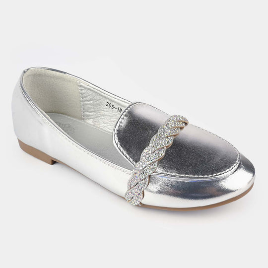 Girls Loafer 305-1M-SILVER