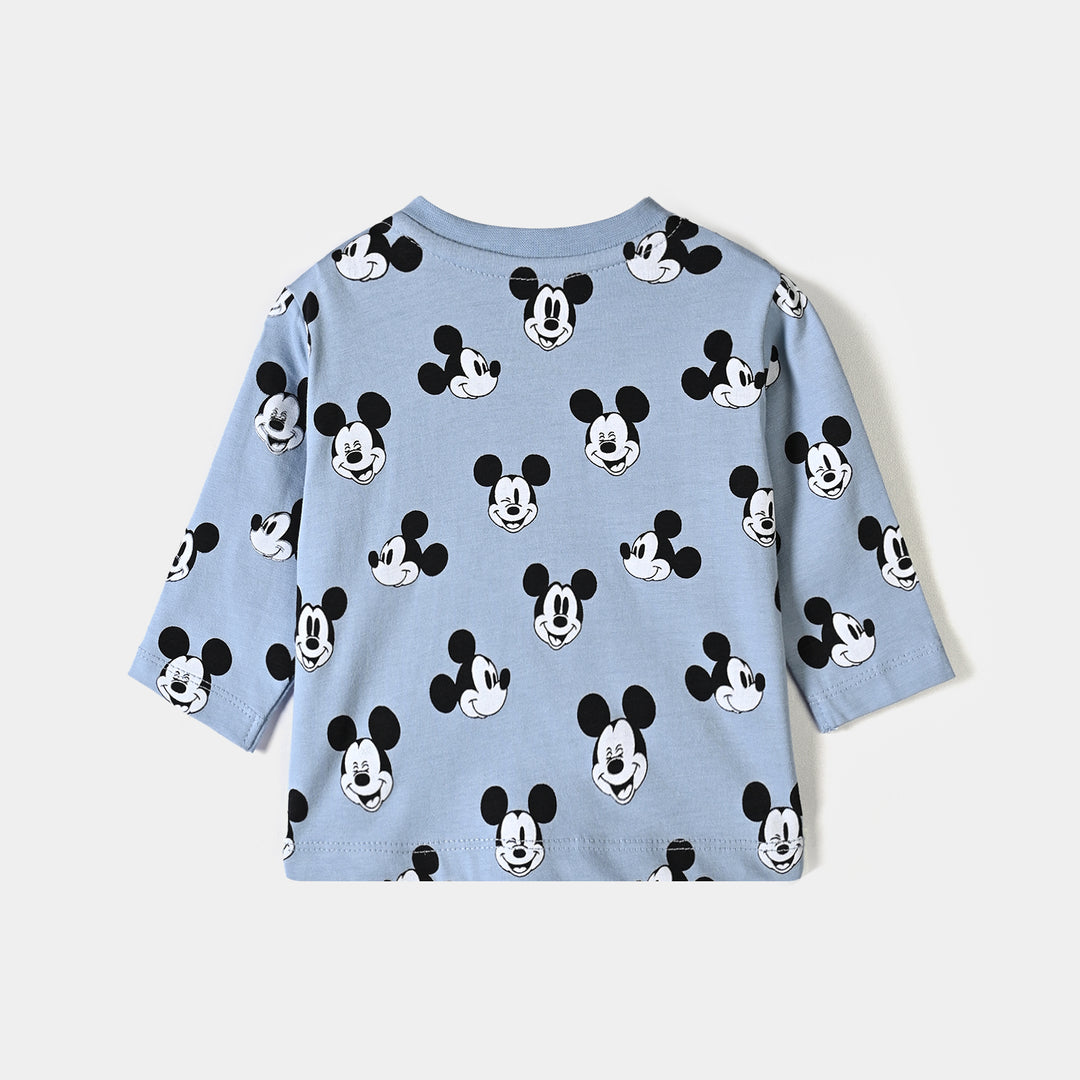 Infant Boys Cotton Jersey T-Shirt F/S Mouse-Blue.Fog